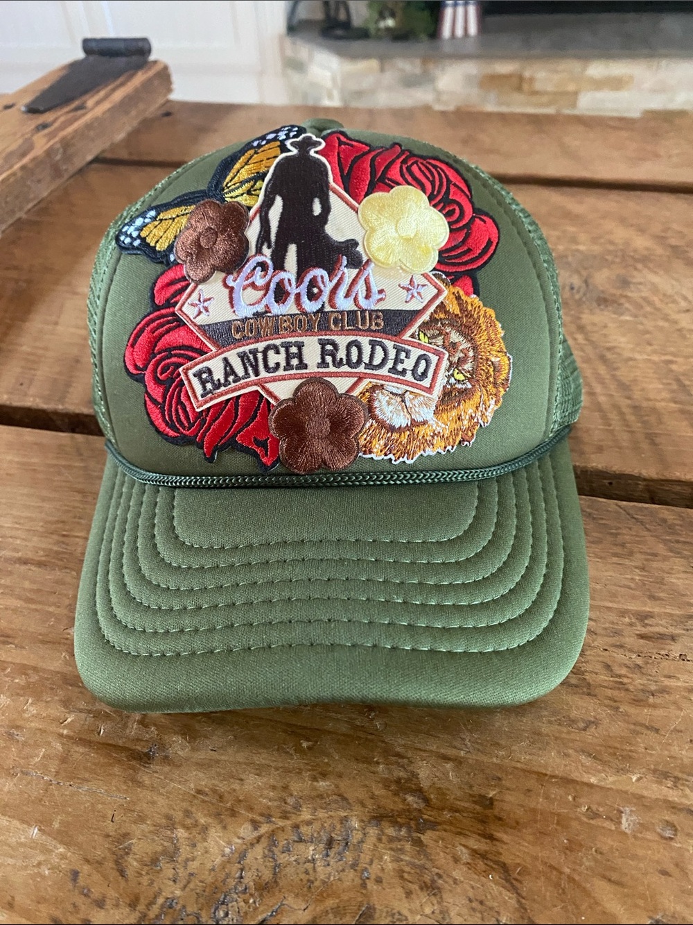 Trucker hat with patches